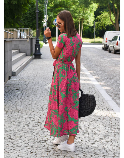 Pheline | Zomerdroom- Kleurrijke Elegante Jurk
