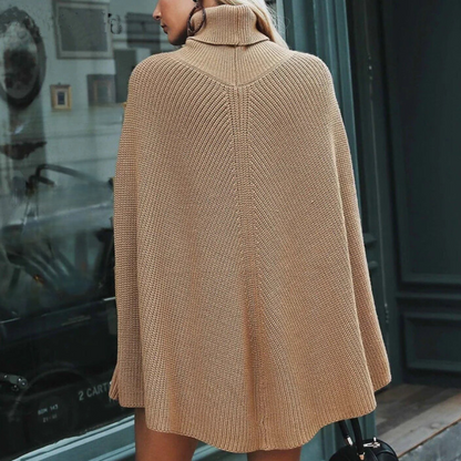 Gebreide Poncho met kolkraag voor Herfst I Vana - Vanista