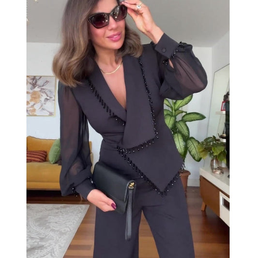 Sarah | Assymetrische jumpsuit met V-hals