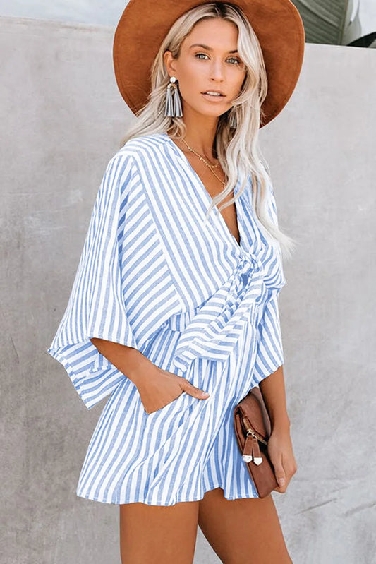 Serena - Luchtige en Trendy Gestreepte Playsuit