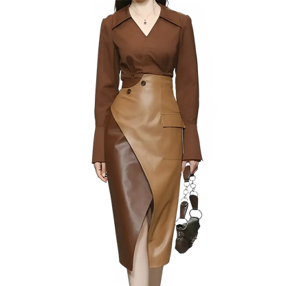 Stijlvolle 2-delige dames herfstset van Vanista