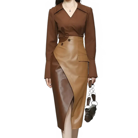 Stijlvolle 2-delige dames herfstset van Vanista