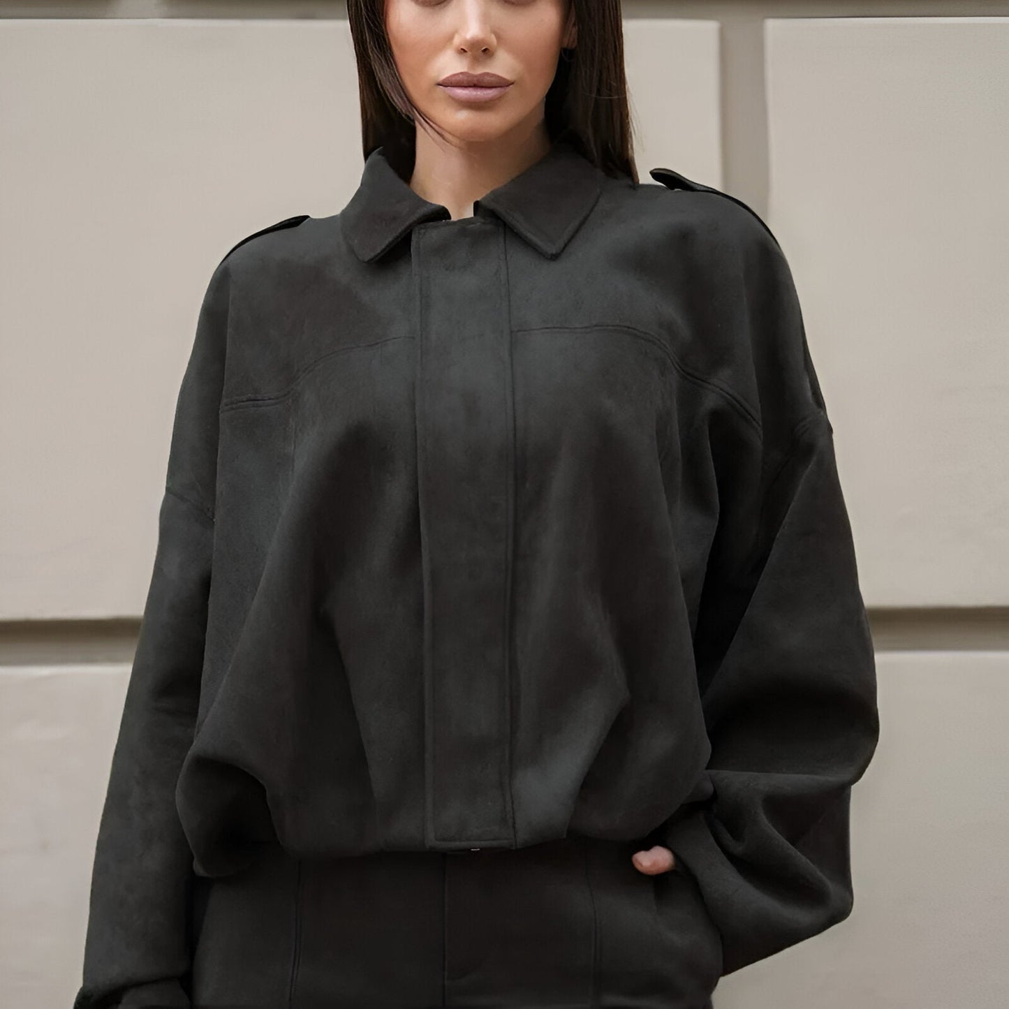 Trendy Suède Bomberjack - Tea - Vanista