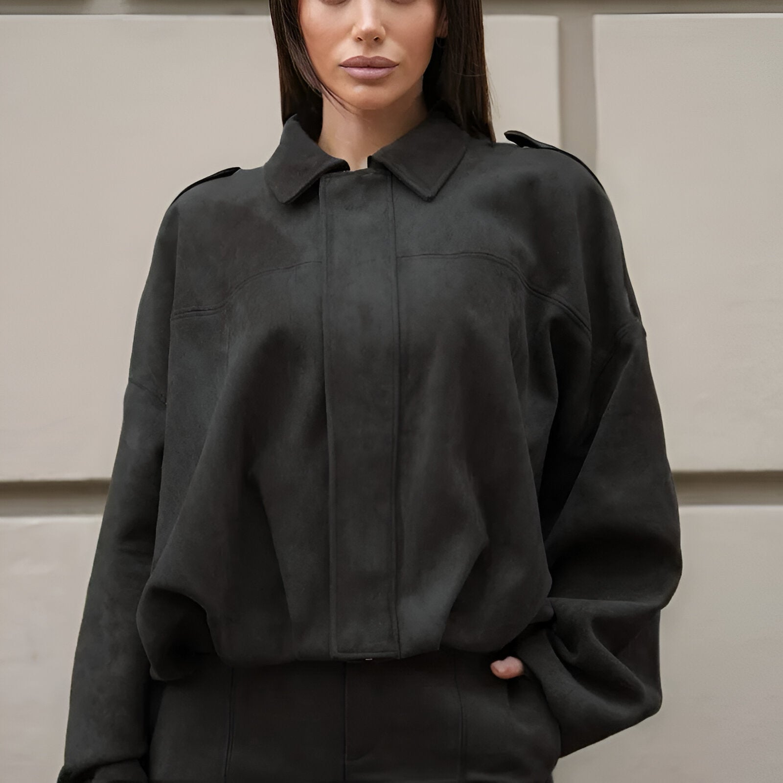 Trendy Suède Bomberjack - Tea - Vanista