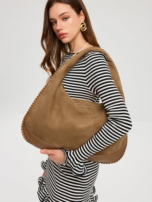 Casual Suede Handtas Beige I Vanista - Vanista