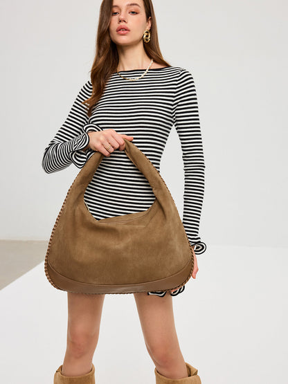 Casual Suede Handtas Beige I Vanista - Vanista