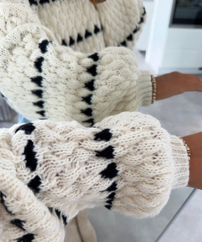 Woly | Oversized Trui met Strepen en Ronde Hals