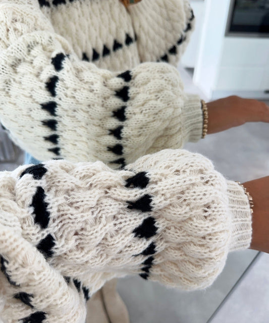 Woly | Oversized Trui met Strepen en Ronde Hals