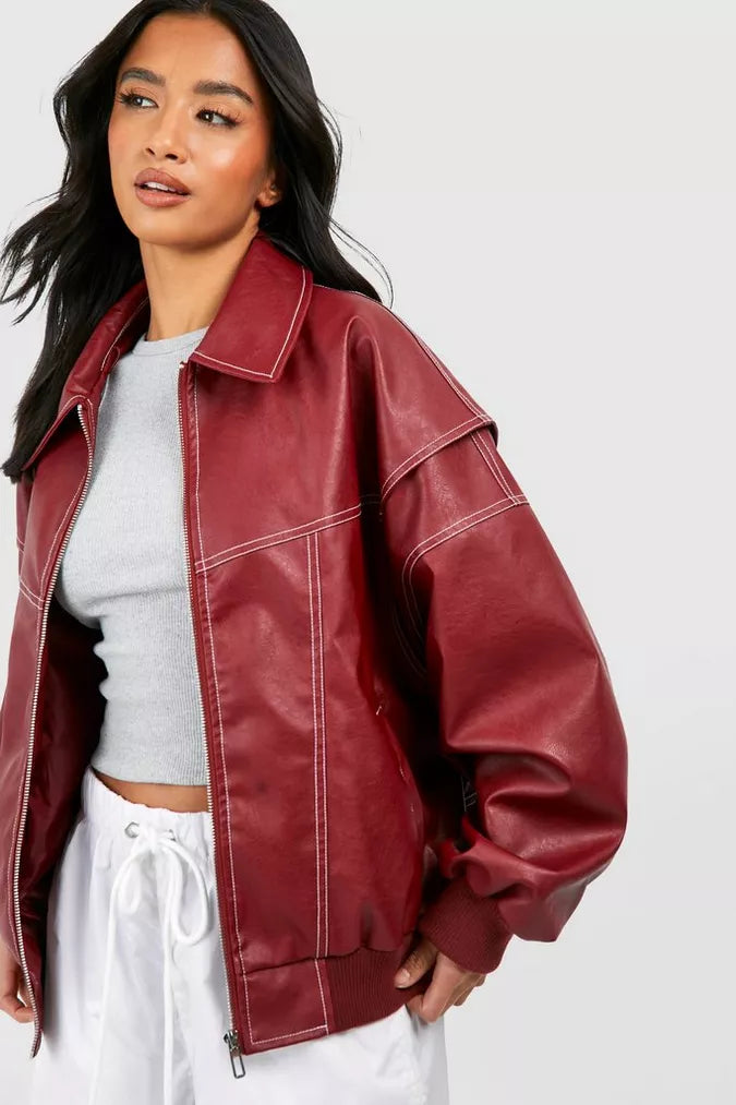 Oversized leren jas I ANABEL - Vanista