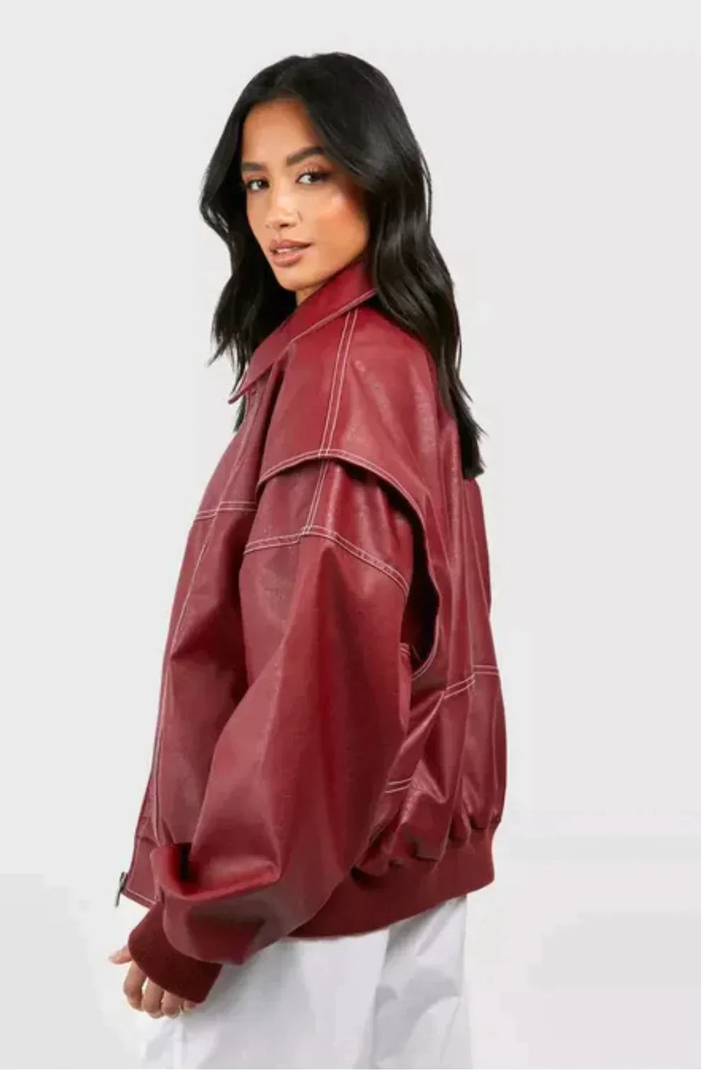 Oversized leren jas I ANABEL - Vanista