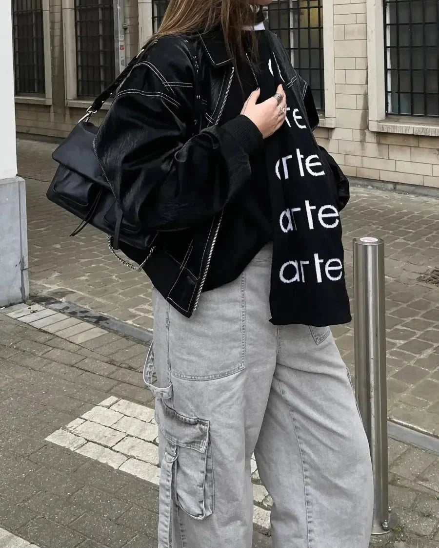 Oversized leren jas I ANABEL - Vanista