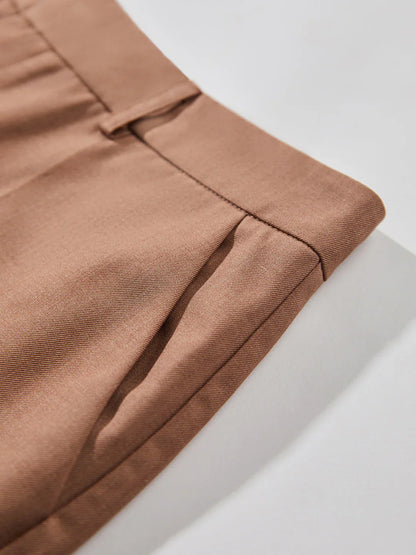 Dames getailleerde pantalon, enkellang — beige | Victoria - Vanista