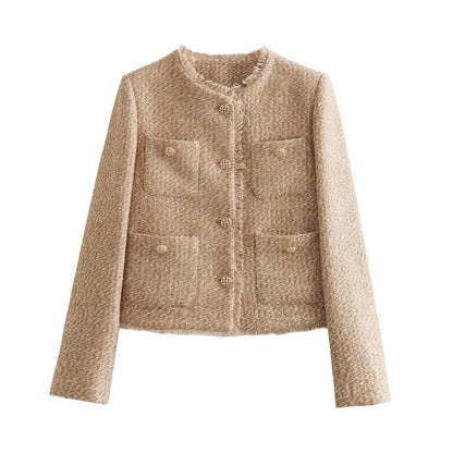 Chic Beige Blazer met knopen I Nana - Vanista