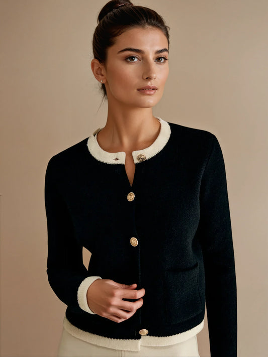 cardigan-zwart-klassiek-getailleerd-vanista