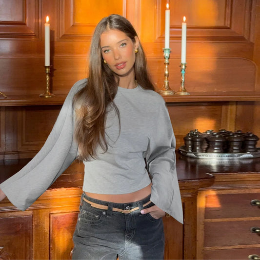 Crop top met ronde hals — modern & comfortabel | Vanista - Vanista