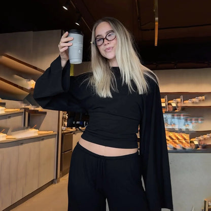Crop top met ronde hals — modern & comfortabel | Vanista - Vanista