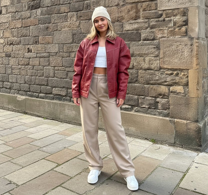 Oversized leren jas I ANABEL
