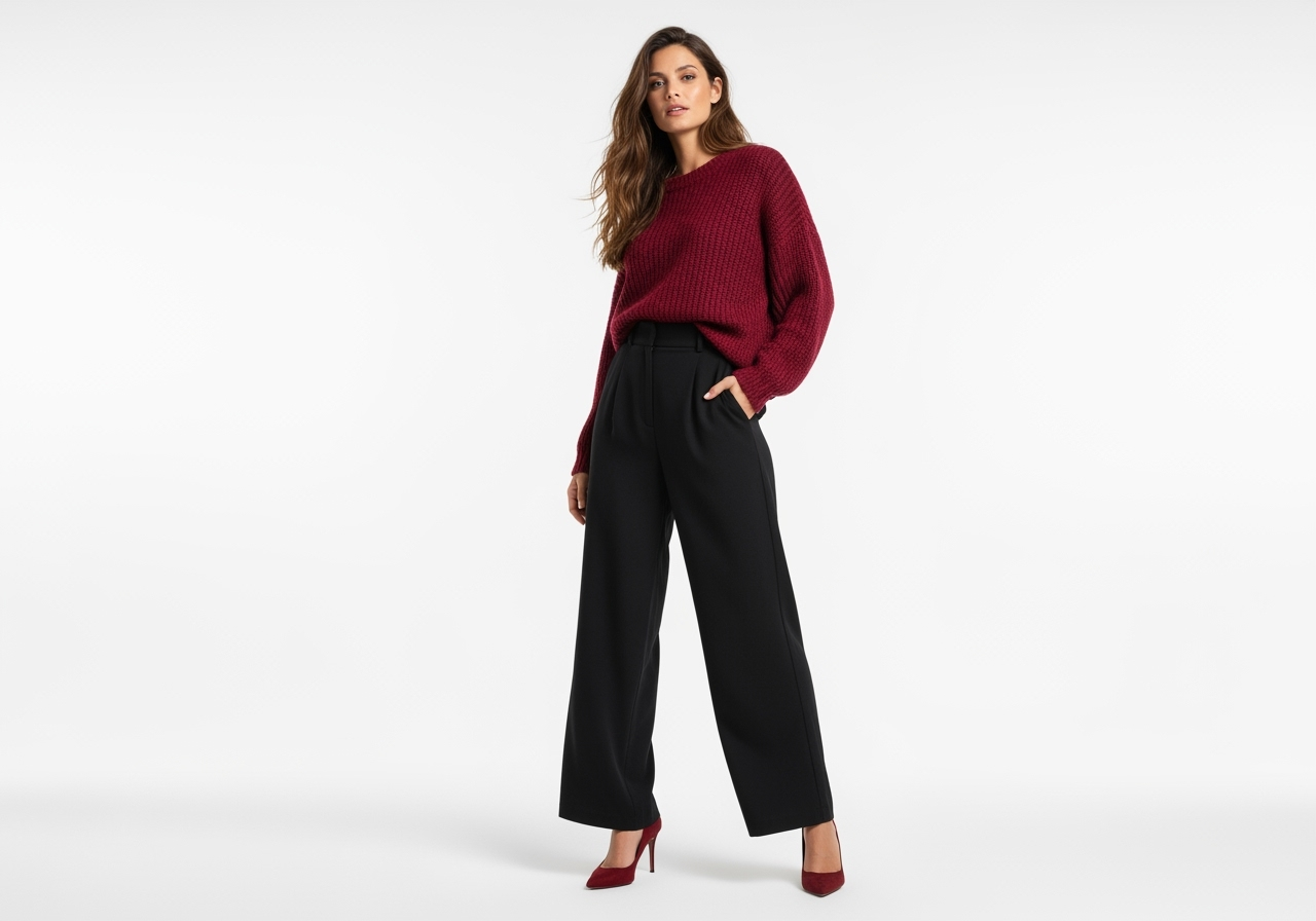 Broek Met Wijde Pijpen Zwart – Elegant & Comfortabel bij Vanista