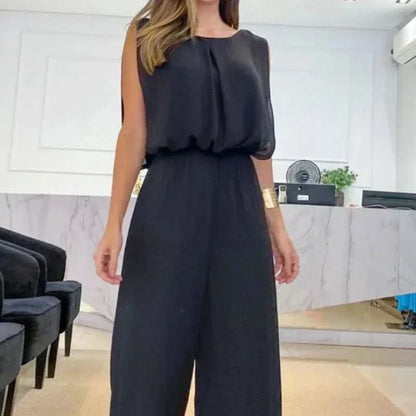 Aurora - Comfortabel en Stijlvol Zwarte Jumpsuit - Vanista