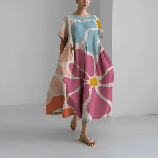 Fleur| Kleurrijke Losse Jurk met Print