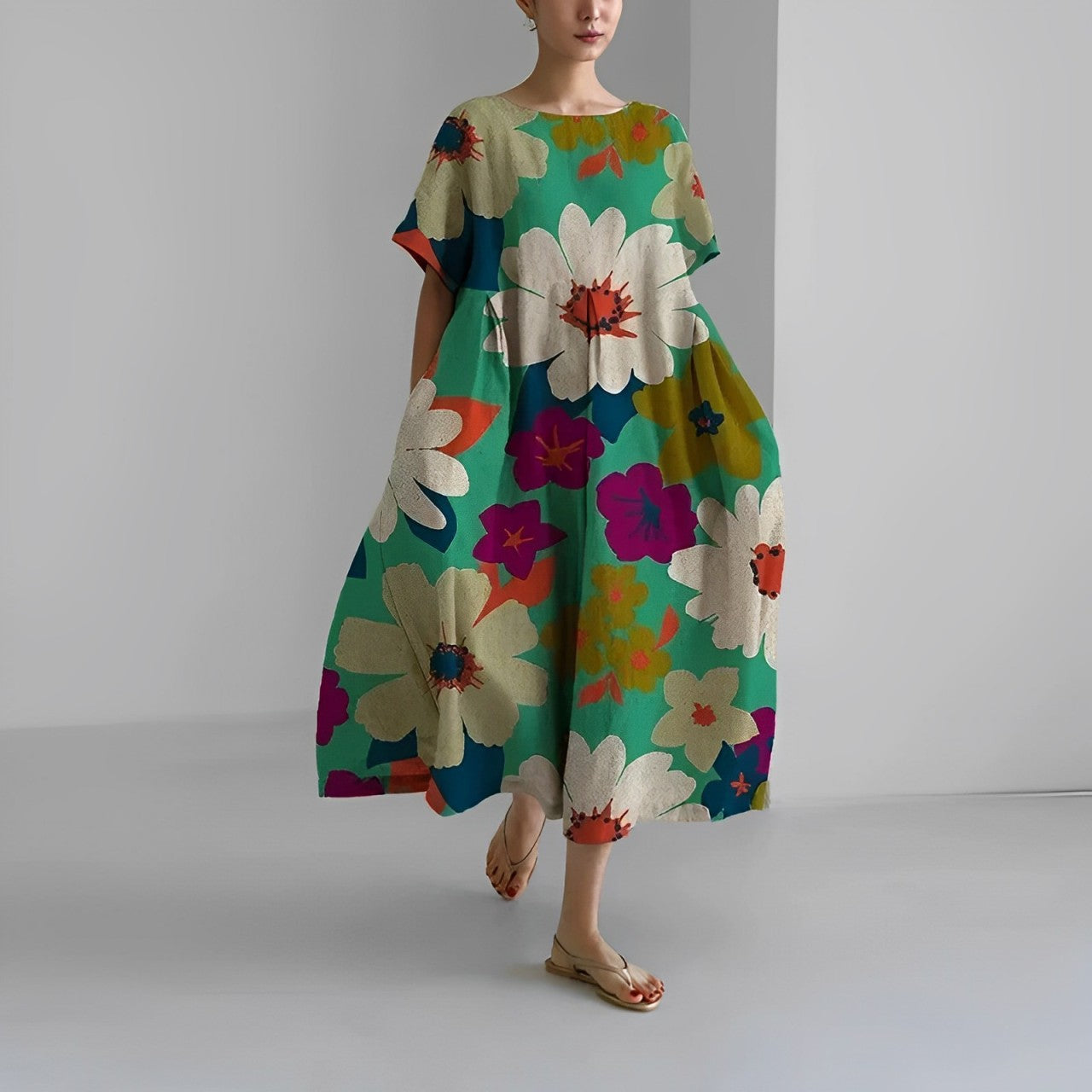 Fleur| Kleurrijke Losse Jurk met Print