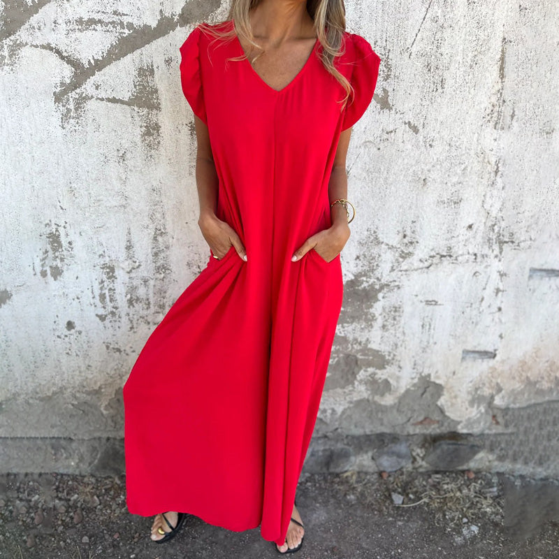 Adembenemend V-hals jumpsuit