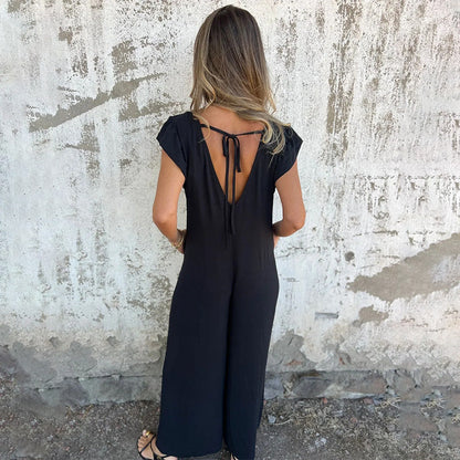 Adembenemend V-hals jumpsuit