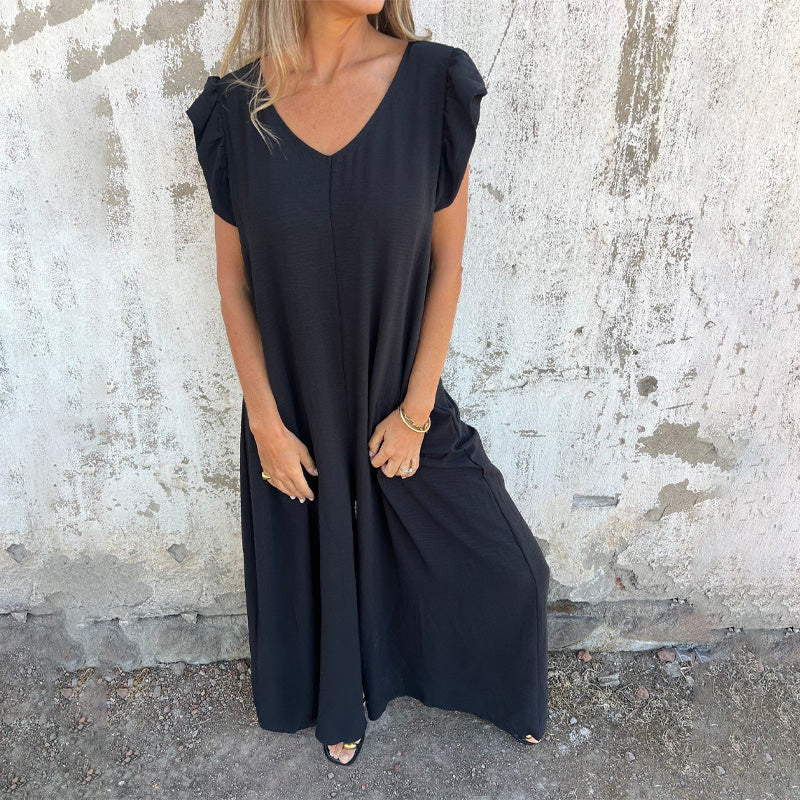 Adembenemend V-hals jumpsuit