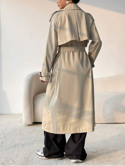 Elegante lange jas-beige I ZARRA - Vanista